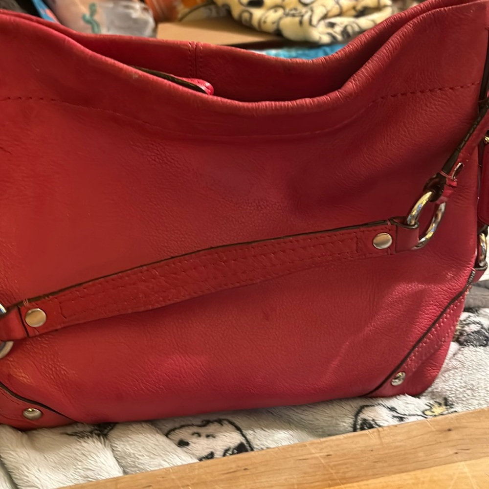 Coach shoulder handbag—red and pinkish color—good condition NO rips or Tears